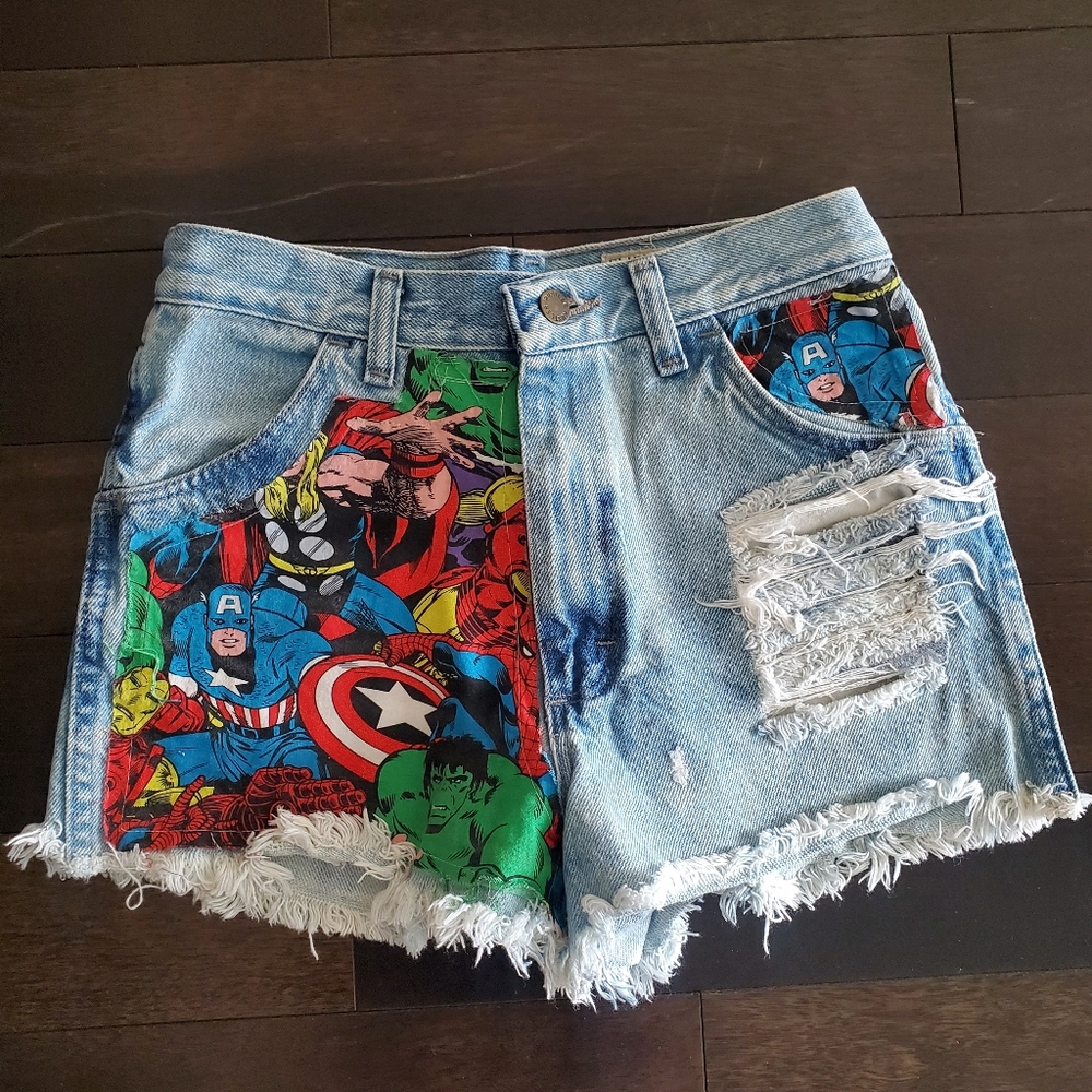 Custom Marvel Jean Shorts